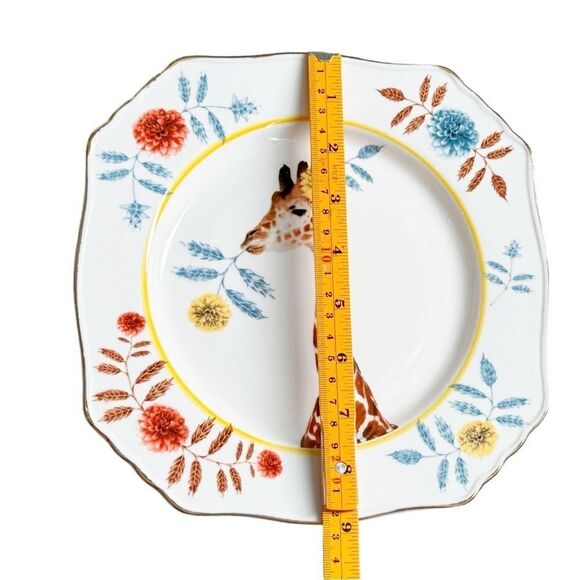 Lou Rota Nature Table for Anthropologie Colorful 9x9 Giraffe Plate. NWOT. - Picture 5 of 7